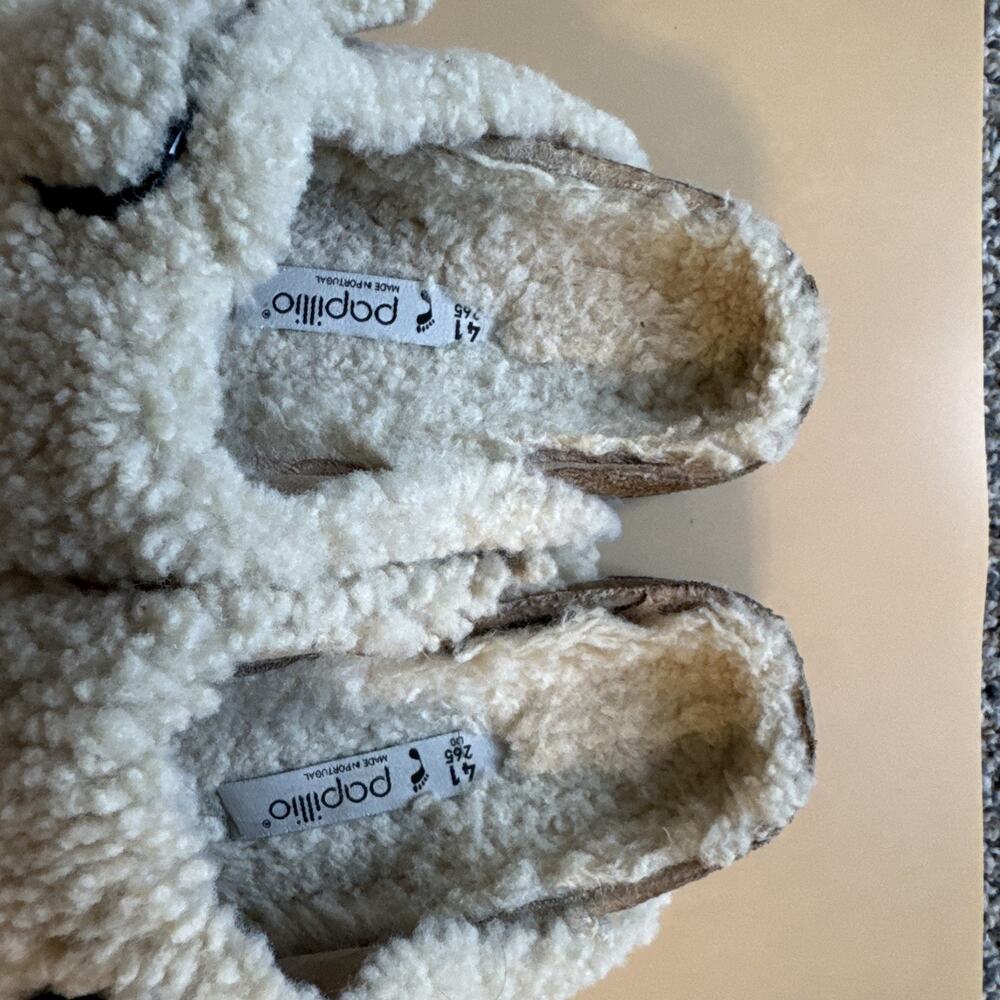 Papillio by Birkenstock Arizona Shearling Slides Size 41 (US 10-10.5) Tan - Picture 4 of 10